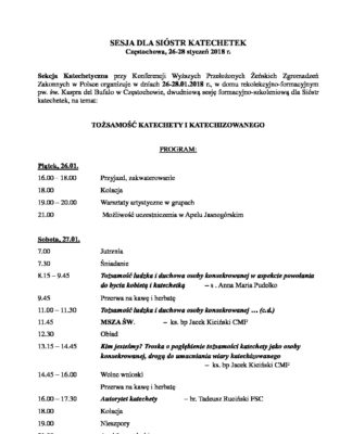 thumbnail of Program sesji katechet., 2018